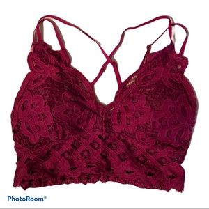 Cranberry lace bralette